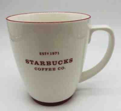 2007 Starbucks COFFEE MUG ABBEY LOGO White with Red Trim - Sold on eBay Jul 02, 2021 for $10.32