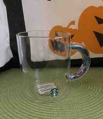 Starbucks Clear Glass Mug FALL 2021 CONFETTI handle Purple Teal Halloween Cute! - Sold on eBay Sep 06, 2021 for $19.99