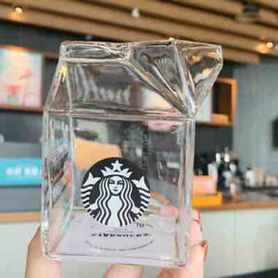 Korea Cups Starbucks Creative Milk Carton Glass Coffee Mug Limited Edition 400ml - Sold on eBay Jul 05, 2021 for $19.50