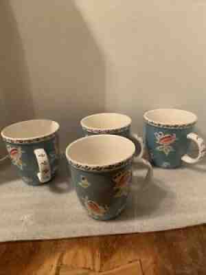 2004 Starbucks Abbey 18 oz Ceramic Blue Floral Mug 18 ounce (4 Mugs) - Sold on eBay Aug 18, 2021 for $68.00