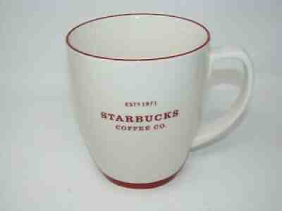Starbucks 2007 Est 1971 Abbey Logo Coffee Cup Large Mug White Red 18 oz. - Sold on eBay Jul 23, 2021 for $16.99
