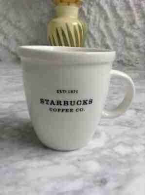 Starbucks Coffee Mug Cup 2001 Barista Abbey White 16 oz Black Graphics Est 1971 - Sold on eBay Jul 02, 2021 for $16.99