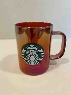 2019 Starbucks Red Iridescent Rainbow Christmas Edition Mug Cup Glass 14oz - Sold on eBay Sep 02, 2021 for $11.99