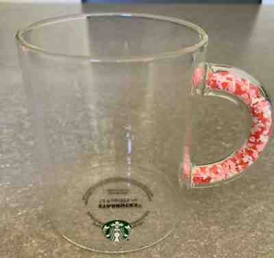 Starbucks Valentine Hearts Handle Clear Glass Cup Mug RARE 12oz - Sold on eBay Jul 08, 2021 for $23.00