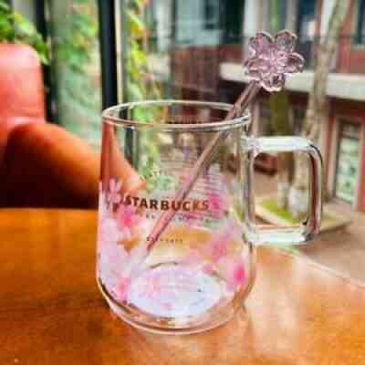 Starbucks Pink Sakura Color-changing Glass Coffee Mug Milk Cup Limited Edition - Sold on eBay Sep 08, 2021 for $25.54