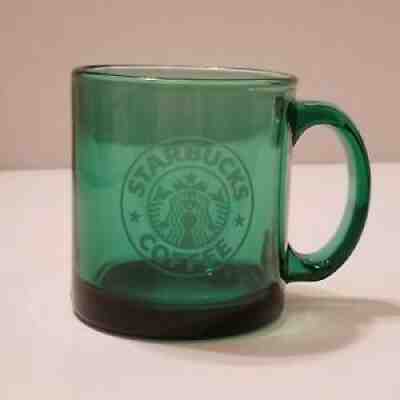 Starbucks Clear Green Glass Etched Logo 12oz Coffee Mug - Sold on eBay Aug 02, 2021 for $12.90