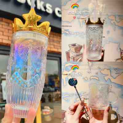 2021 China Starbucks Valentine Golden Crown Glass 14oz Straw Cup Tumbler Mug New - Sold on eBay Aug 15, 2021 for $44.70