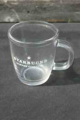 Starbucks Large Abbey Clear Glass Coffee Mug Cup White Star - Sold on eBay Aug 17, 2021 for $24.97