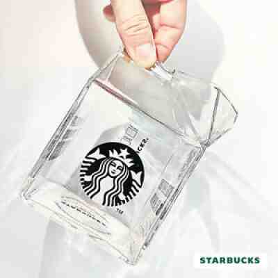 HOT Starbucks Milk Carton Shaped Glass Coffee Mug Transparen Creative Milk Box - Sold on eBay Sep 02, 2021 for $20.99