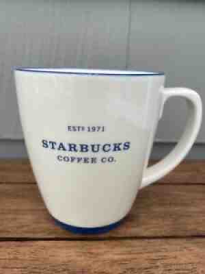 2007 Starbucks Mug 18oz Abbey White Blue Ceramic Starbucks Coffee Co Est 1971 - Sold on eBay Aug 11, 2021 for $23.00