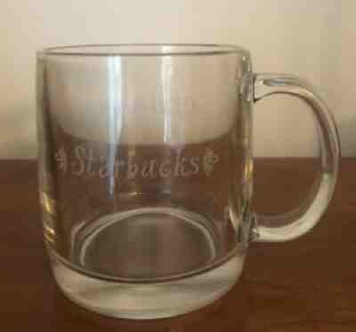 Starbucks Clear Glass Coffee Mug Cup With White Script Logo - Sold on eBay Aug 27, 2021 for $17.99