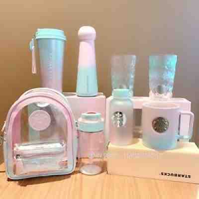 Starbucks 2021 China Pink Mint Green Gradient Mug Tumbler Glass Straw Cup Bag - Sold on eBay Sep 02, 2021 for $71.49