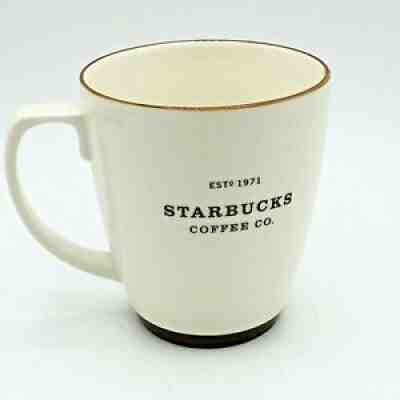 Starbucks 2006 White Abbey Large Tea Coffee Mug Cup Brown Trim Est 1971 ~ 18 oz - Sold on eBay Sep 07, 2021 for $12.00