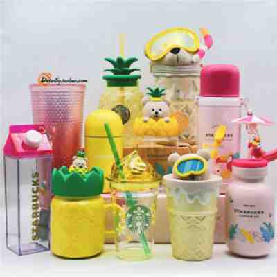 2021 China Starbucks Summer Animal Bear Glass Straw Cup Straw Bottle Mug Tumbler - Sold on eBay Sep 02, 2021 for $59.16