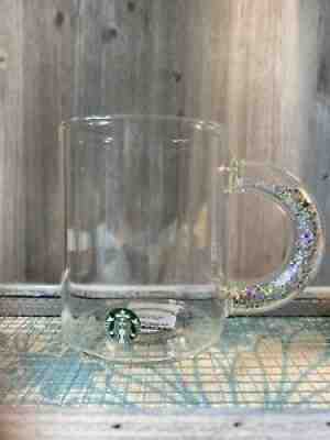 Starbucks Christmas Holiday 2019 Silver Glitter Handle Clear Glass Mug Cup - NEW - Sold on eBay Aug 21, 2021 for $75.00
