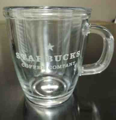 Starbucks Abbey Coffee Mug Clear Glass White Star Large 18 oz Cup - Sold on eBay Aug 17, 2021 for $13.99