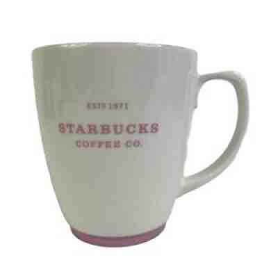 2007 Starbucks Mug 18oz Abbey White & Pink Ceramic Starbucks Coffee Co Est 1971 - Sold on eBay Aug 20, 2021 for $14.99