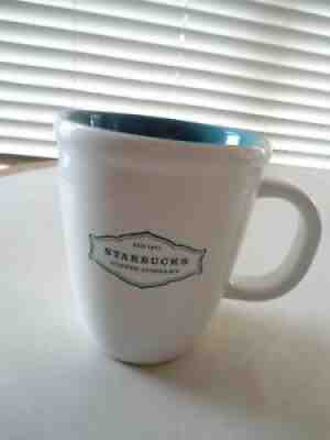 2006 13oz Abbey Badge Logo Starbucks Coffee Mug Teal Blue & White. - Sold on eBay Aug 10, 2021 for $9.99