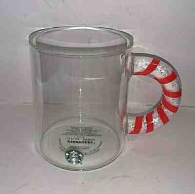 Starbucks Holiday 2020 Glass 12oz Candy Cane Handle Mug Cup Christmas - Sold on eBay Aug 25, 2021 for $19.99