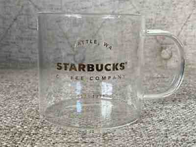 Starbucks 2015 CLEAR GLASS Mug Gold Lettering 18 fl Oz Seattle Coffee Cup - Sold on eBay Jul 20, 2021 for $24.99