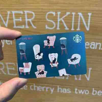 Starbucks 2020 China Merry Christmas Black Cat On Sofa Used Card Pin Covered - Sold on eBay Aug 08, 2021 for $6.00