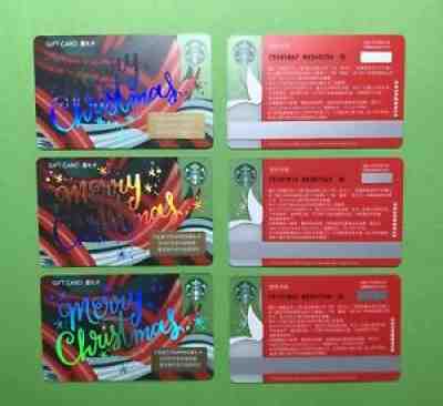 CS1891 2018 China Starbucks coffee Merry Christmas gift cards 3pcs - Sold on eBay Jun 21, 2021 for $19.99