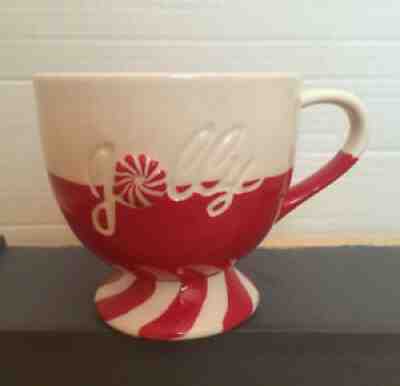 2007 Holiday Peppermint Starbucks "Jolly" candy cane coffee mug - Sold on eBay Aug 16, 2021 for $12.00