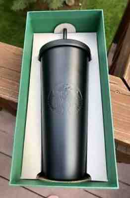 RARE NEW 2016 STARBUCKS COLD CUP MATTE BLACK STAINLESS STEEL TUMBLER 24oz VENTI - Sold on eBay Jul 02, 2021 for $120.00