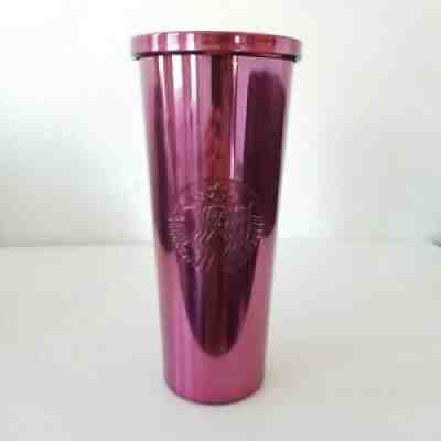RARE 2016 LIMITED EDITION STARBUCKS METALLIC PINK VENTI COLD CUP TUMBLER - Sold on eBay Sep 05, 2021 for $98.99