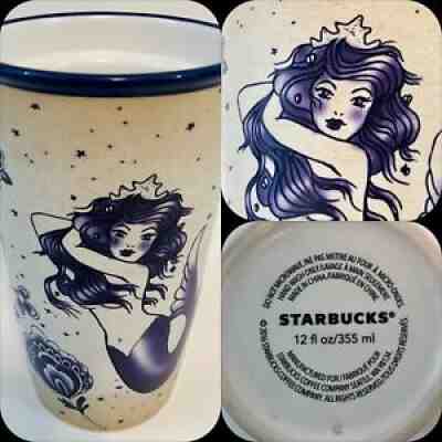Starbucks 2016 Sailor Edition Mermaid Siren Tattoo Ceramic 12oz Travel Tumbler - Sold on eBay Jul 05, 2021 for $91.00
