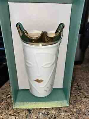 Starbucks 2016 Siren Ceramic Travel Mug Tumbler with Gold Crown Lid 10 oz - Sold on eBay Aug 09, 2021 for $72.00