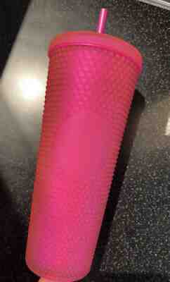 Starbucks Neon Pink Tumbler Fall 2021 24oz Studded Cold Cup - Sold on eBay Aug 24, 2021 for $49.99