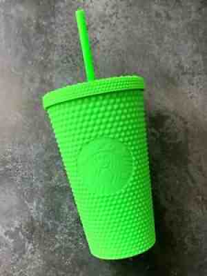 Starbucks Fall 2021 Neon Green Grande Studded Tumbler Cold Cup - Sold on eBay Aug 30, 2021 for $30.00