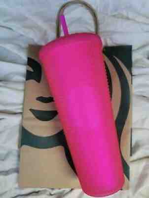 NEW Starbucks Neon Pink Tumbler Fall 2021 24oz Studded Cold Cup FAST SHIPPING! - Sold on eBay Aug 25, 2021 for $49.99