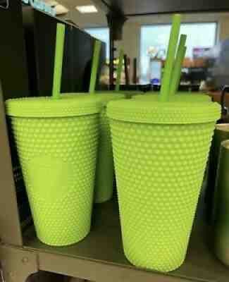 Fall 2021 Starbucks Neon Green Studded 16 Oz Grande Cold Cup Tumbler - Sold on eBay Sep 11, 2021 for $38.88