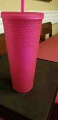 NEW Fall 2021 STARBUCKS - 24oz Neon Pink Soft Studded Cold Cup Tumbler AUTHENTIC - Sold on eBay Aug 30, 2021 for $40.00