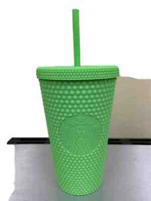 Starbucks 2021 Fall Neon Green 16oz Studded Cold Cup - Sold on eBay Aug 09, 2021 for $61.00