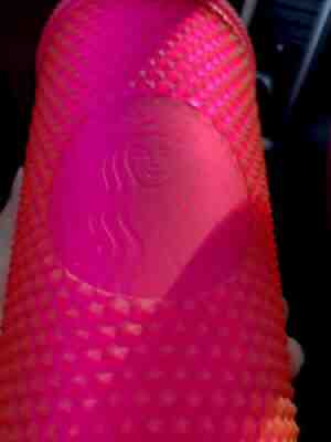 Starbucks Fall 2021 Neon Pink 24oz Studded Cold Cup - Sold on eBay Aug 15, 2021 for $66.00