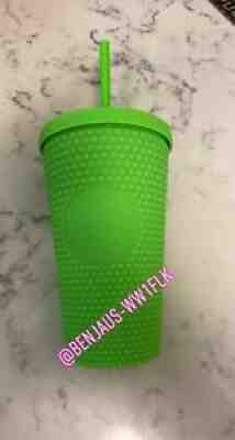 Starbucks Neon Green Tumbler Fall 2021 Grande Studded Cold Cup - Sold on eBay Aug 24, 2021 for $39.99