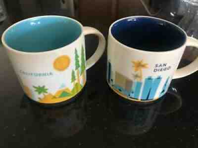 STARBUCKS COFFEE MUG LOT OF 2 SAN DIEGO AND CALIFORNIA YOU ARE HERE NEW! - Sold on eBay Jun 15, 2021 for $21.50