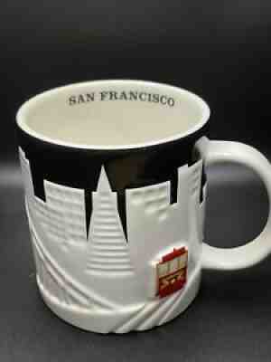 Starbucks San Francisco City Relief Coffee Mug Black White Cable Car 18oz 2012 - Sold on eBay Aug 23, 2021 for $19.99