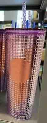Starbucks 2021 Summer Pink Purple Grid tumbler Cold cup 24oz - Sold on eBay Sep 11, 2021 for $19.99