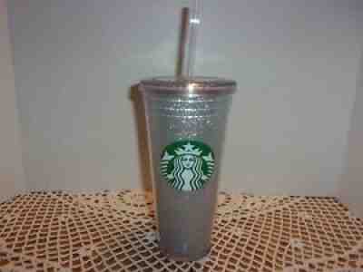 Starbucks Silver Glitter 20oz Cold Cup Drink Tumbler With Straw NEW - Sold on eBay Sep 09, 2021 for $10.00