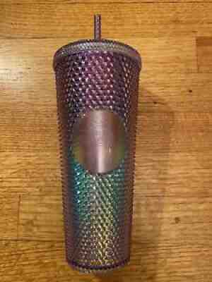 Starbucks Purple - Teal Bling Studded Cold Cup Tumbler 24oz Summer 2021 - Sold on eBay Jul 11, 2021 for $49.99
