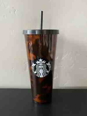 Starbucks New Tortoise Shell Acrylic Cold Cup Tumbler Venti size 24 oz - Sold on eBay Aug 24, 2021 for $65.00