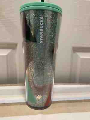 STARBUCKS Holiday Tumbler 2020 Glitter Christmas Tree Cold Cup Mint Green 24oz.Â  - Sold on eBay Aug 28, 2021 for $15.00