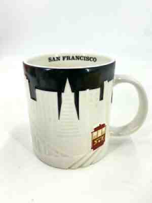Starbucks San Francisco City Relief Coffee Mug Black White Cable Car 18 oz 2012 - Sold on eBay Jul 18, 2021 for $32.50