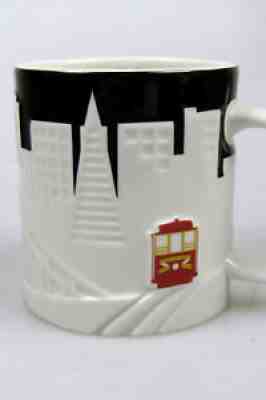 Starbucks San Francisco City Relief Coffee Mug Black White Cable Car 18 oz. Mint - Sold on eBay Aug 21, 2021 for $35.00