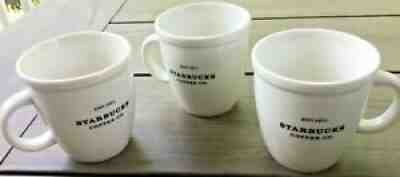 Starbucks Coffee Mug (3) 2001 Barista Abbey White 18 oz Black Graphics Est 1971 - Sold on eBay Aug 08, 2021 for $39.95