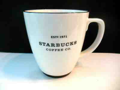 Starbucks 2007 Est 1971 Abbey Logo Coffee Cup Large Mug White Black 18 oz. - Sold on eBay Jul 18, 2021 for $17.95
